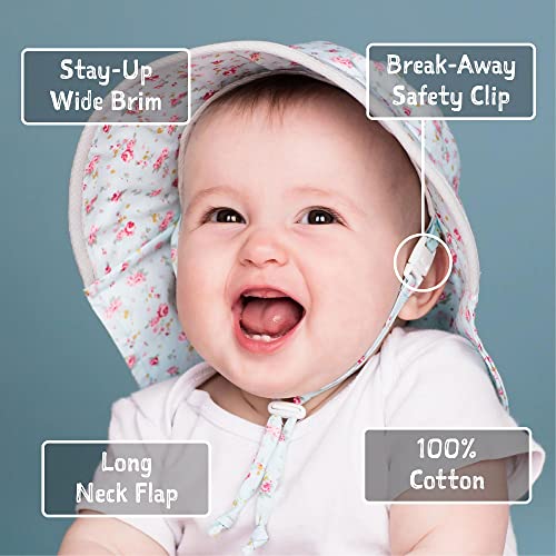 Kids Cotton Sun Hat Wide Brim Adjustable Summer Hat