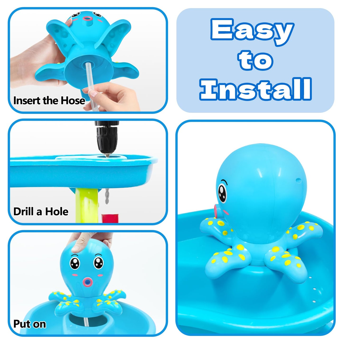 Kids Water Table Pump Octopus Outdoor Water Play Toy