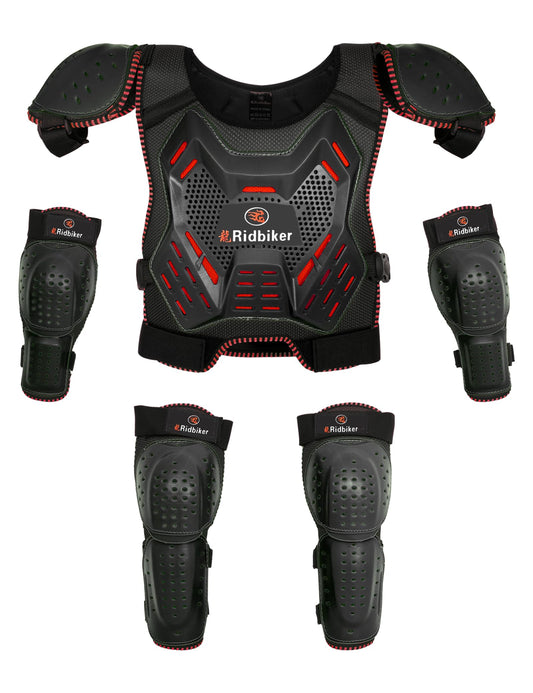 Kids Chest Protector Armor Vest with Knee Elbow Pads