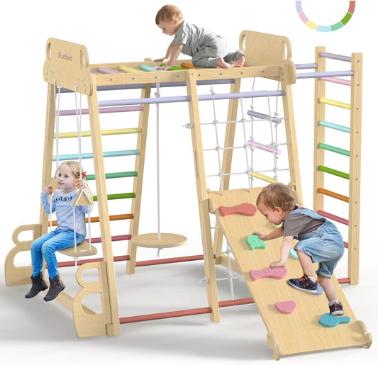 9 In 1 Kids Indoor Jungle Gym Climbing Playset