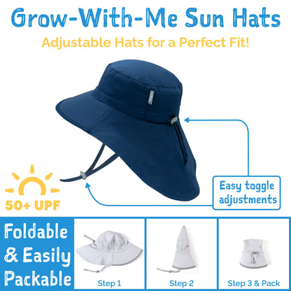Kids Cotton Sun Hat Wide Brim Adjustable Summer Hat