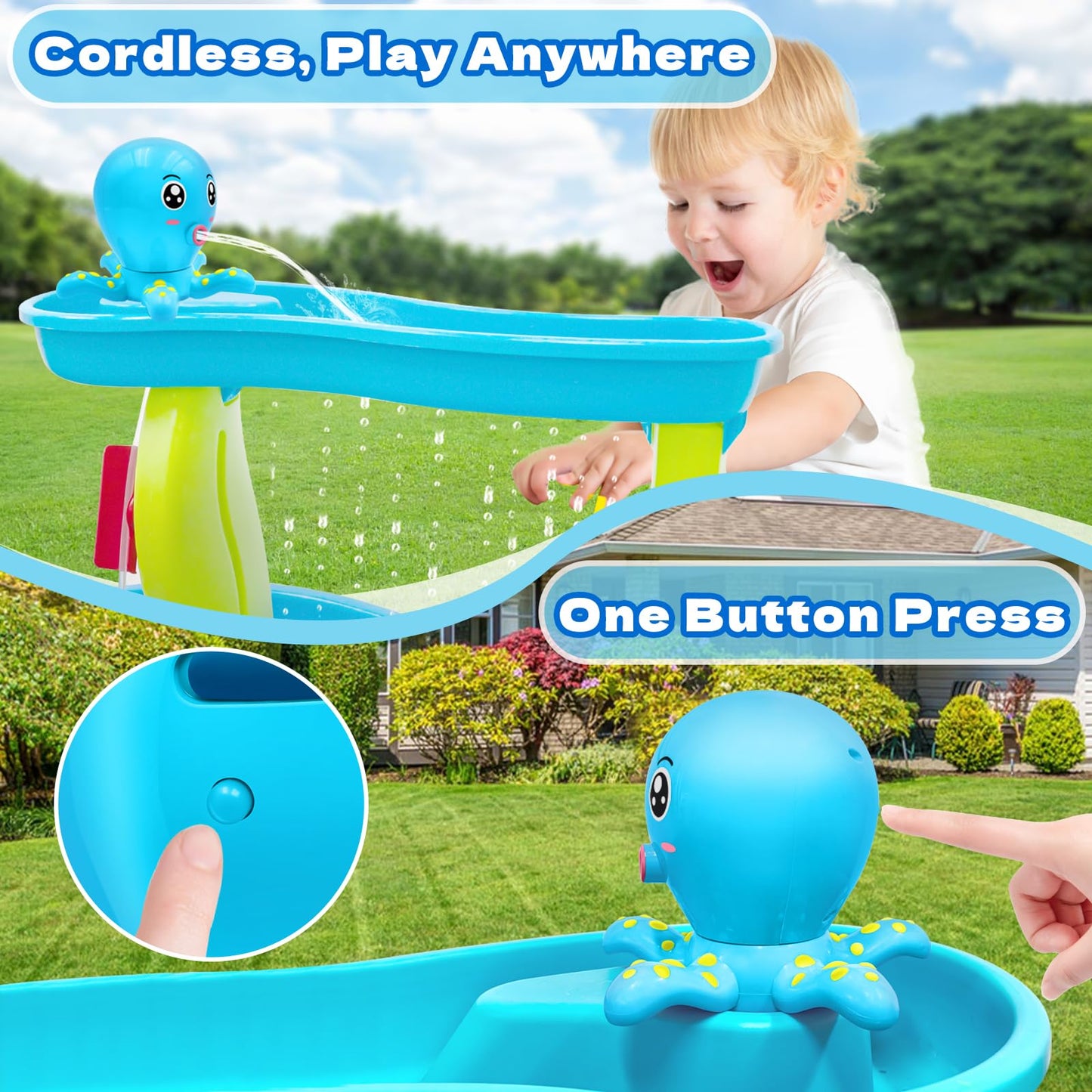 Kids Water Table Pump Octopus Outdoor Water Play Toy