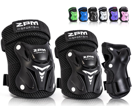 Kids Knee Elbow Pads with Wrist Guards Protective Set